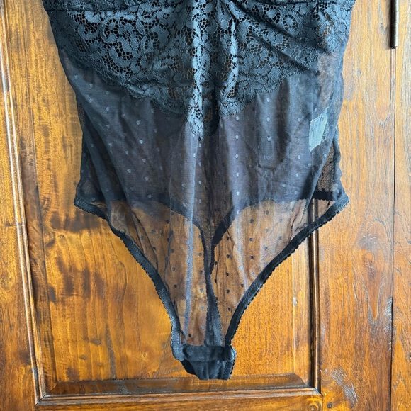 INC International Concepts Cupped Black Lace Bodysuit - Picture 3 of 8